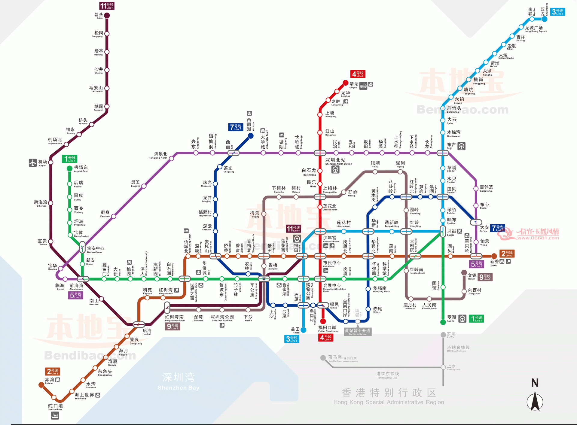 深圳地铁示意图